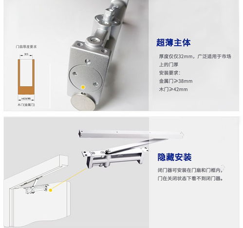 2段定位关门器,wm02305铸铝五金件,办公室门闭门器